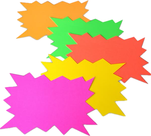 County Fluorescent Stars 185 x 295mm Pack of 5