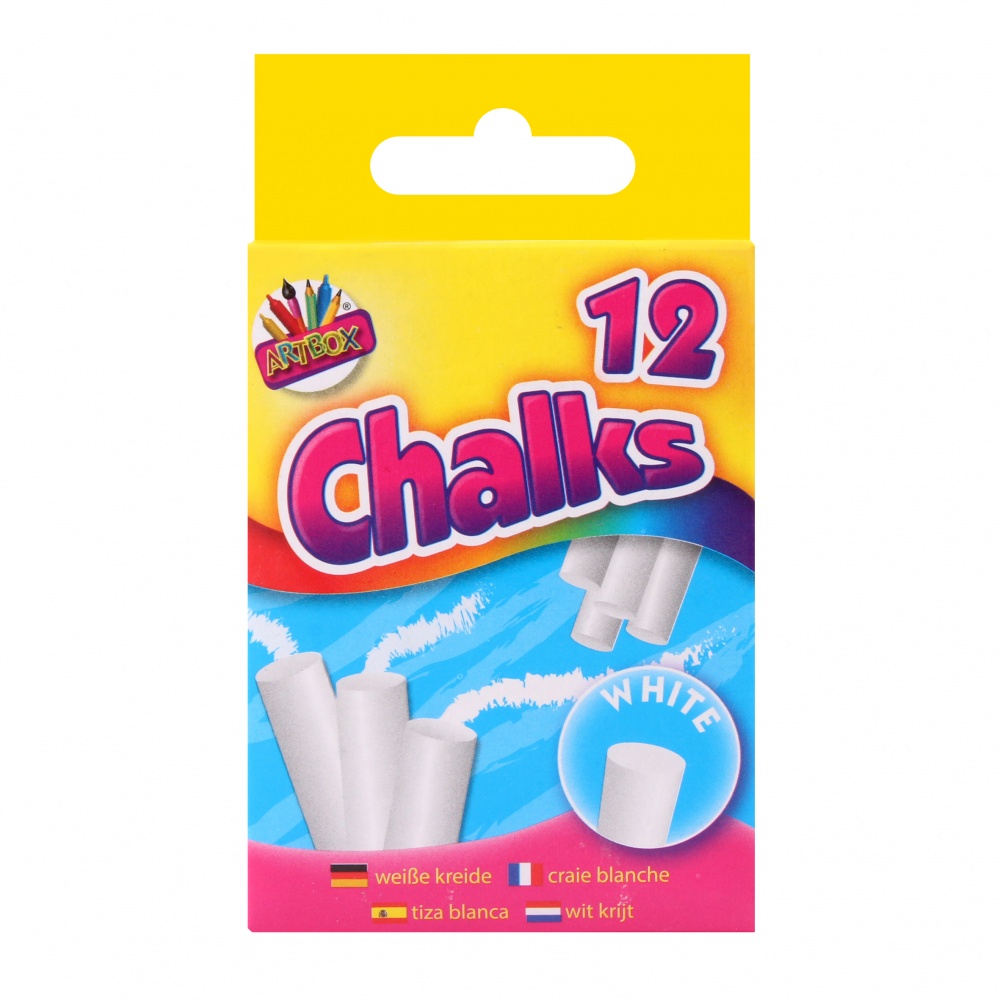 12 White Chalks In hanging box