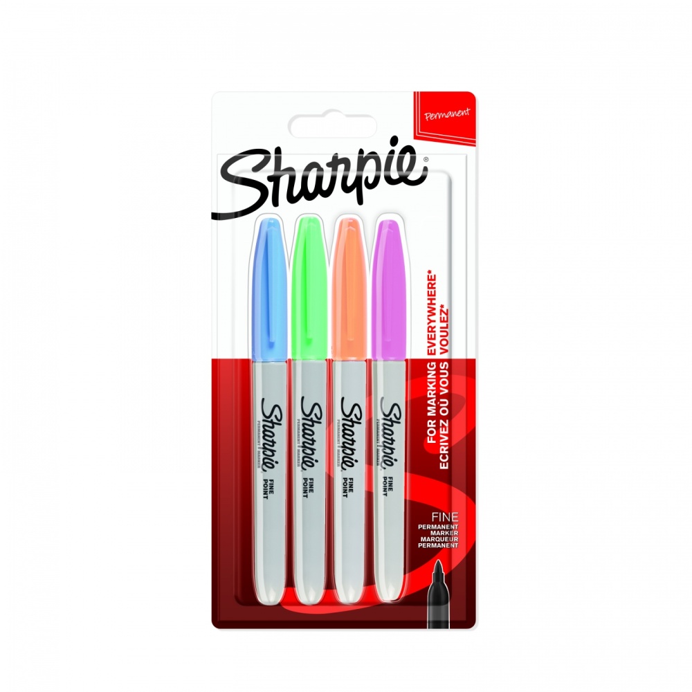 Sharpie Fine Asst Pastel Colours 4pc Markers