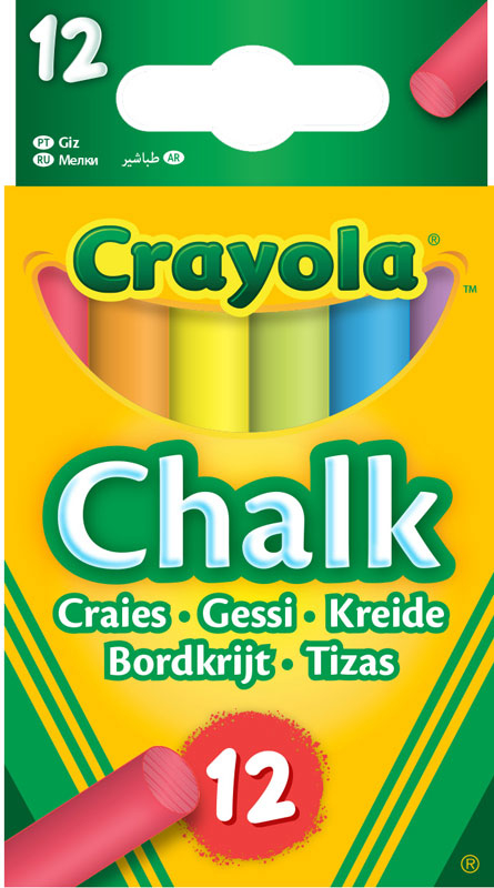 12 Crayola Assorted Chalks, Anti Dust