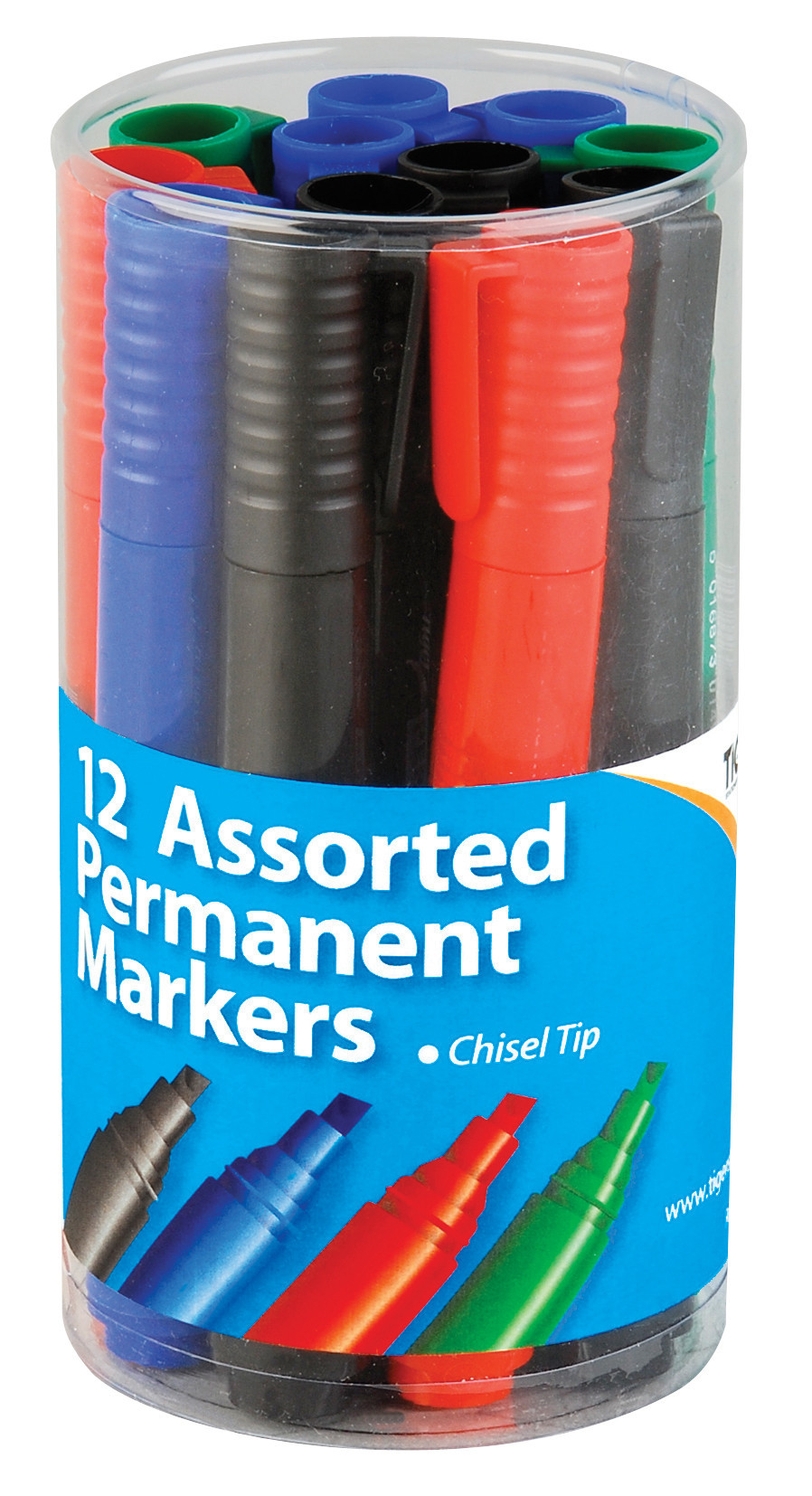 Tiger Permanent 4.5mm Chisel Tip Marker, Assorted Tub