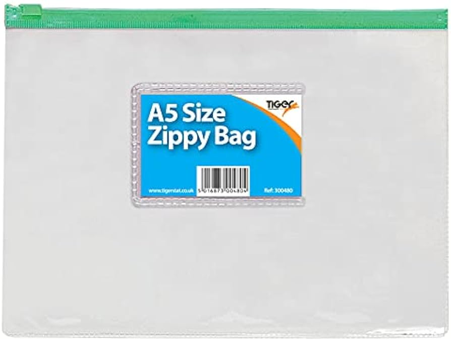 DL Zippy Bag, Assorted Blue & Black Zips, 160 micron