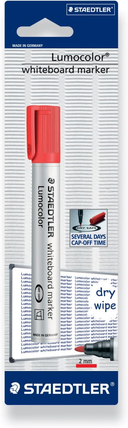 Whiteboard Markers, Red,  Hanging Card Pack of 10