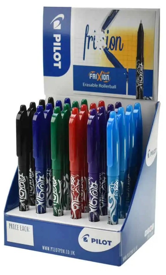 Pilot Frixion 0.7mm Rollerball Assorted Colours Display