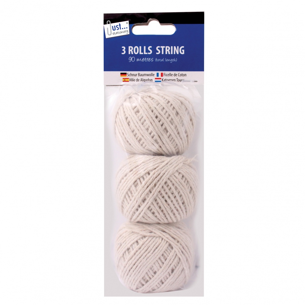 3 Balls of White String