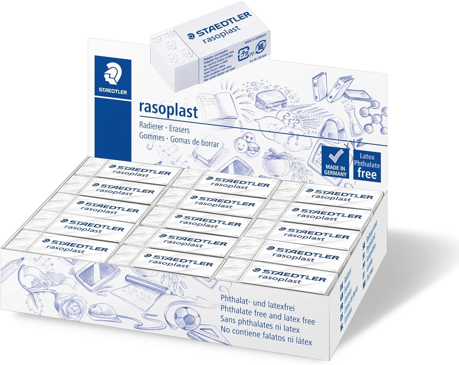 Rasoplast Erasers, Display of 30