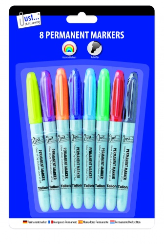 8 Multi-Coloured Permanent Markers