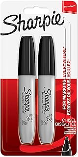 Sharpie Chisel Permanent Black Marker Pack of 2