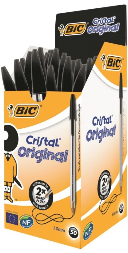 BiC Cristal Medium Ballpen, Black Box of 50