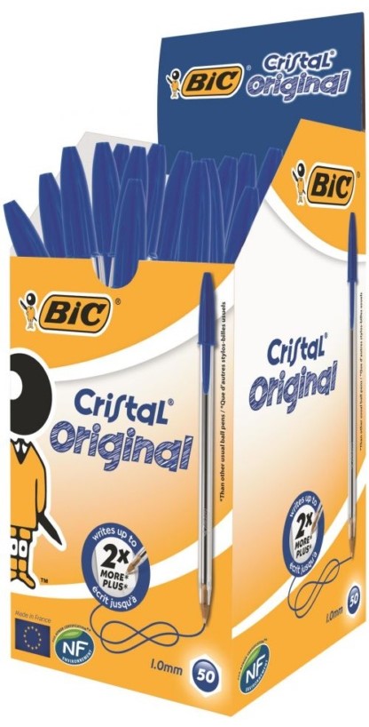 BiC Cristal Medium Ballpen, Blue Box of 50