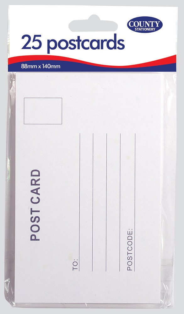 25 White Postcards, Hang Pack