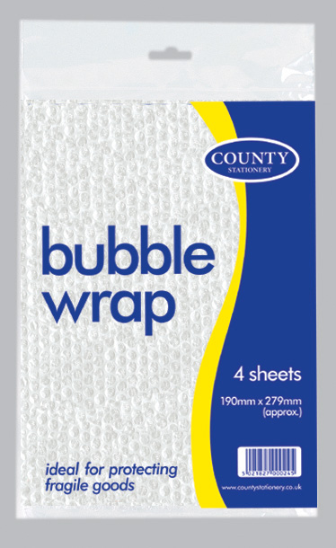 Bubble Wrap Pack, 4 Sheets 190x279mm