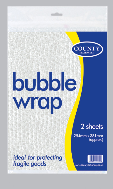 Bubble Wrap Pack, 2 Sheets 254x381mm