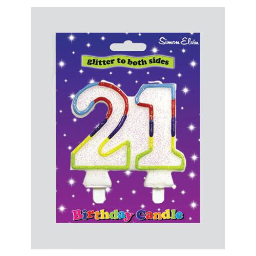 Simon Elvin Milestone Multi Coloured Age 21 Candles