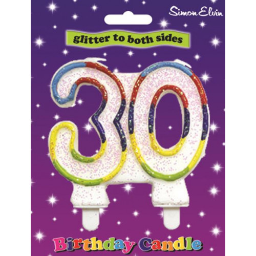 Simon Elvin Milestone Multi Coloured Age 30 Candles