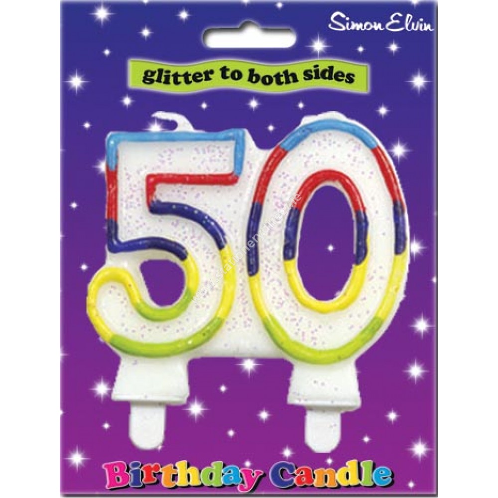 Simon Elvin Milestone Multi Coloured Age 50 Candles