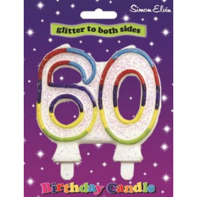 Simon Elvin Milestone Multi Coloured Age 60 Candles