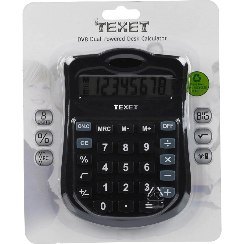 8 Digit Dual Powered Desk top Calculator