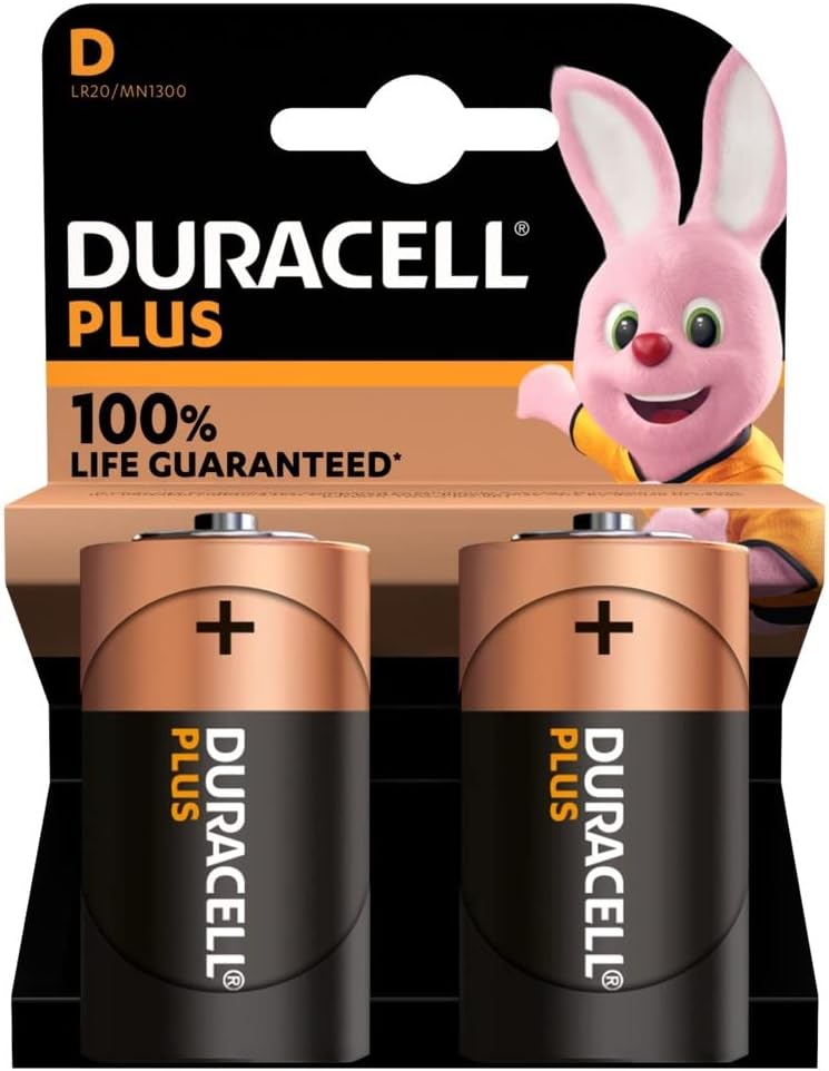 Duracell Plus D 2x Carded Batteries