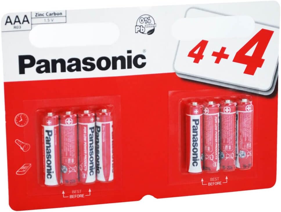 Panasonic Zinc Batteries AAA 8x Special Offer