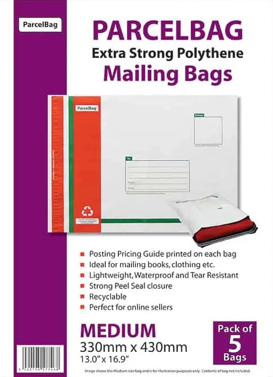 Parcel Bag, Large, 330mmx430mm, 5's (Small Parcel)