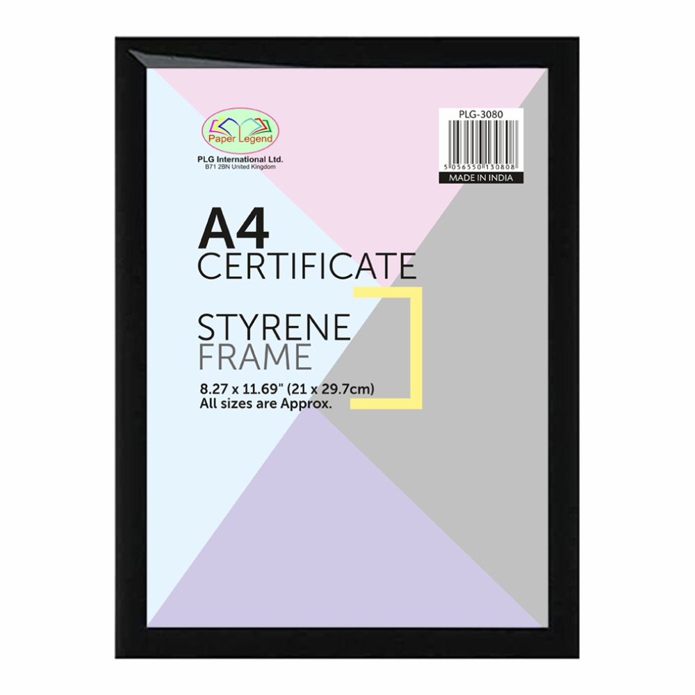 PLG A4 Certificate Frame Black