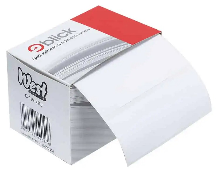 Blick 250 Self Adhesive Address Labels, White, 36 x 89mm