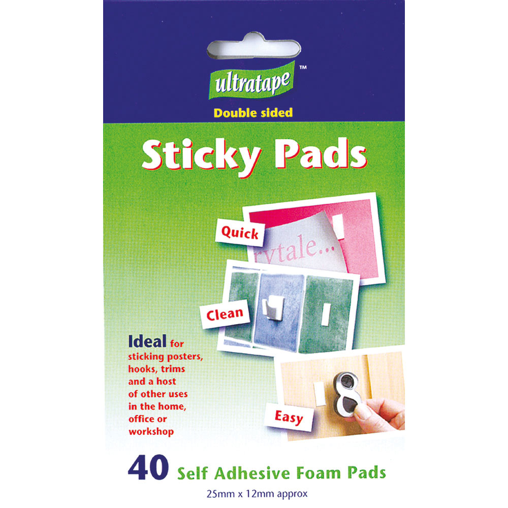 40 Ultra Double Sided Sticky Pads, 25mmx12mm