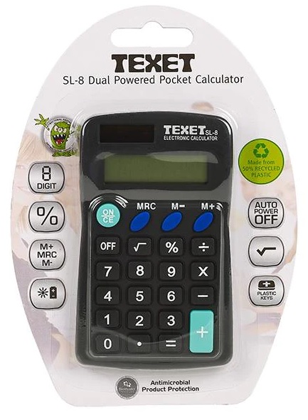 8 Digit Pocket Dual Power Calculator