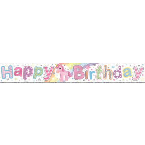 Holographic Party Banners, Happy Birthday