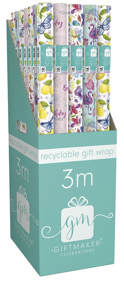 3m Traditional Female Everyday Gift Wrap Roll Assortment