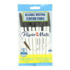 PaperMate Ballpoint Pen Black 1.0mm Medium Pack of 8